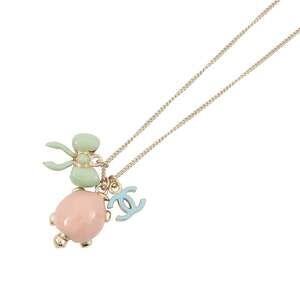 CHANEL Pink Logo Necklace